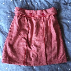 Retro High Waist Tweed Wool Skirt